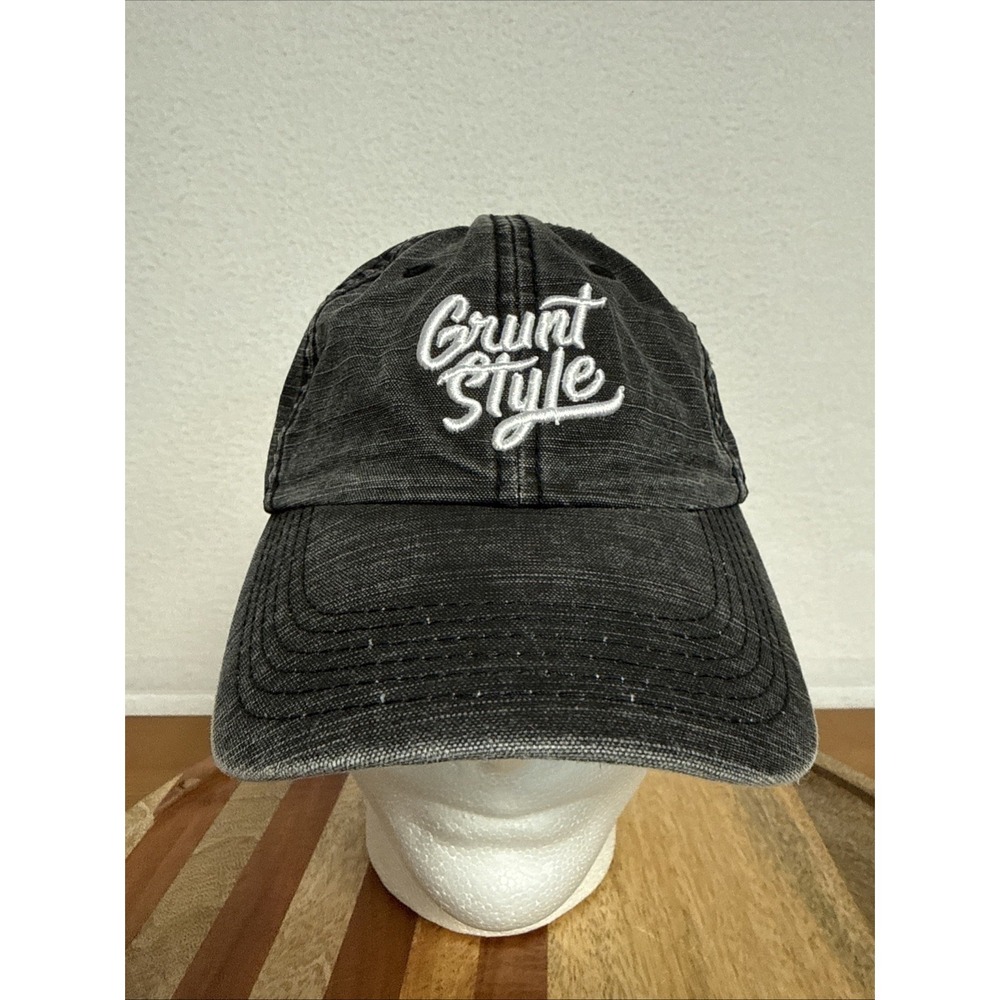 Grunt Style Charcoal Black SnapBack Adjustable Baseball Cap Distressed Weathered